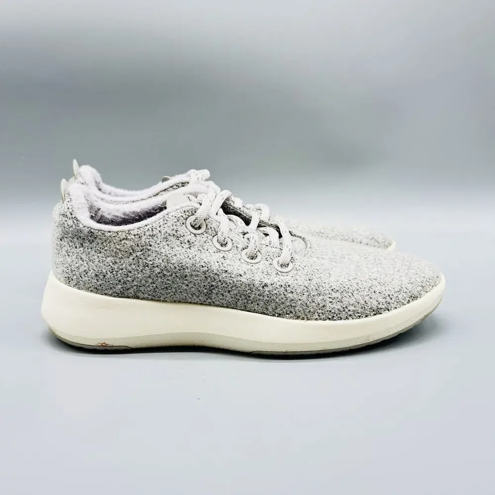 Allbirds Wool Runners Shoes Womens 8 Light Gray Merino Lace Up Sustainable Comfo